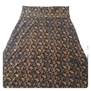 Lularoe Azure skirt. Size large. Black/gold/blue.